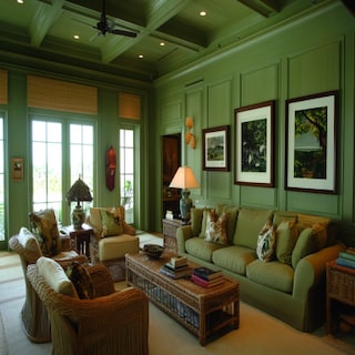 Modern Living Room Wall Paint Design In Green