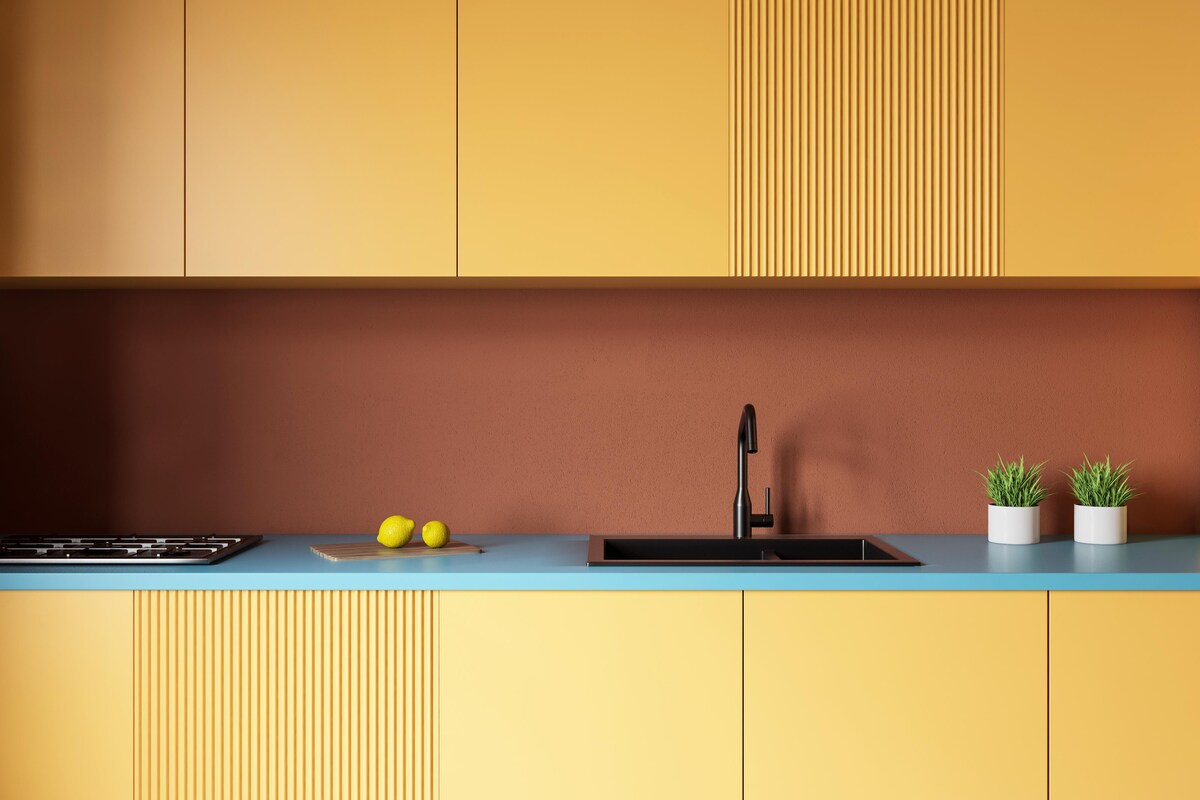 Earthy Modular Kitchen Cabinet Design