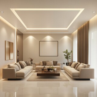 Modern Rectangular Single-Layered POP Ceiling Design