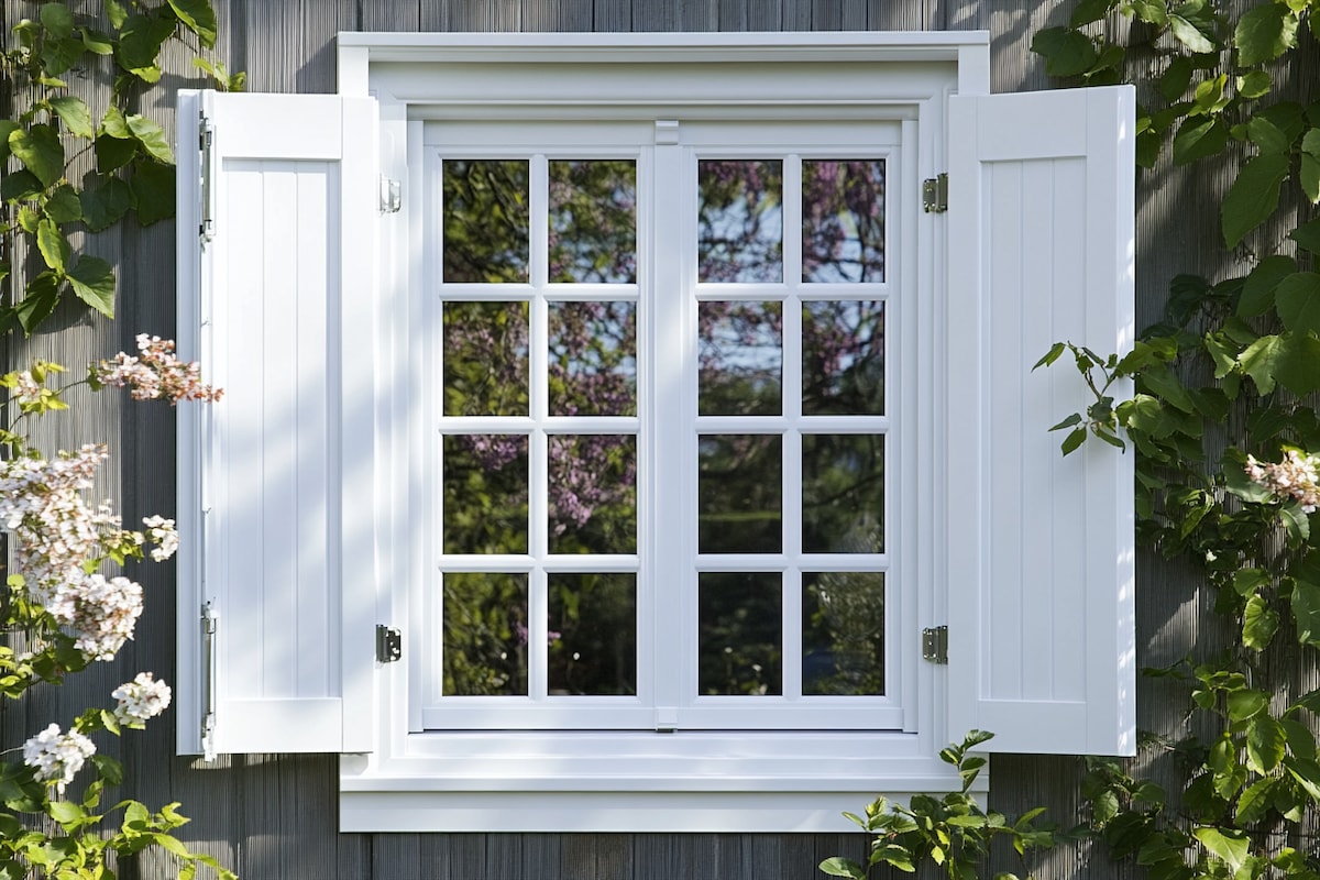 Modern UPVC White Swing Shutter Window Design