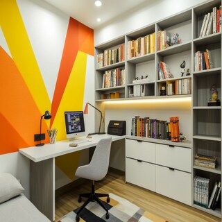 Contemporary Multicoloured Wall Paint Design For Study Rooms