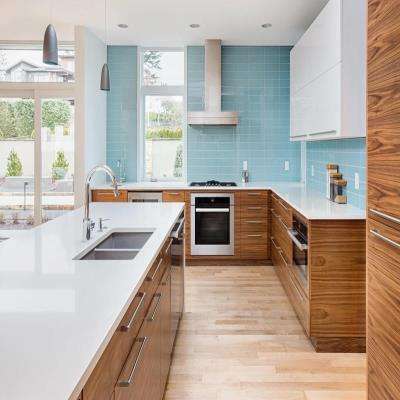 Sea Blue Kitchen Backsplash Modern