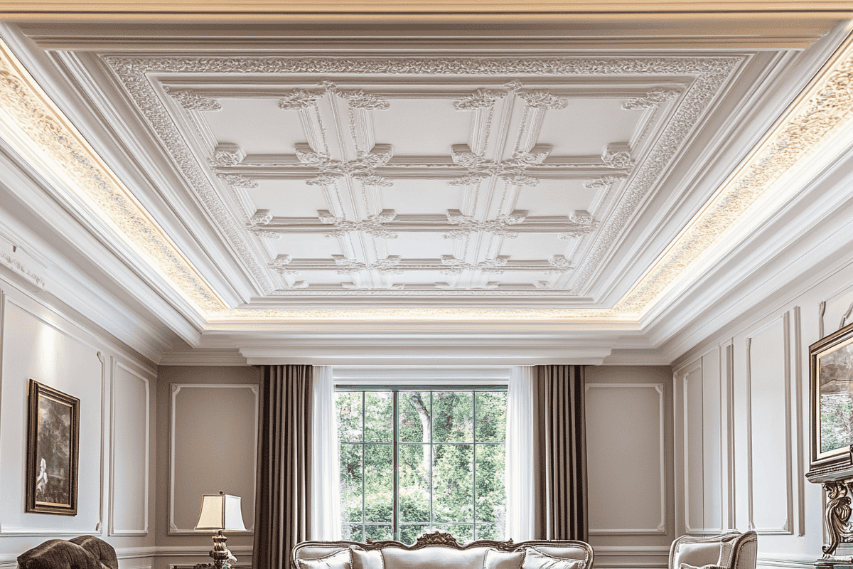 Classic POP Stucco Rectangle False Ceiling Design