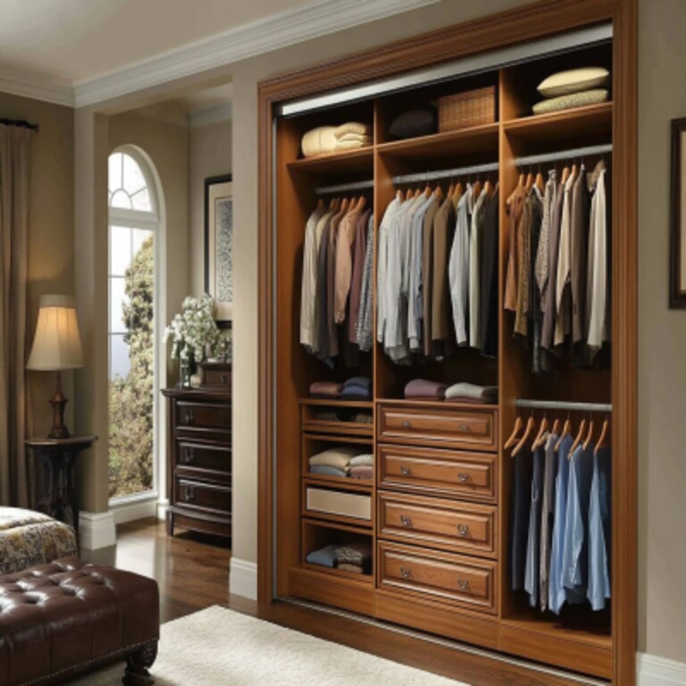 Classic Frame Design Wardrobe Design with Extra Drawer Storage