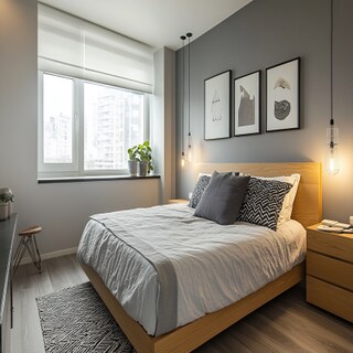 Contemporary Grey And White Bedroom Wall Paint Design