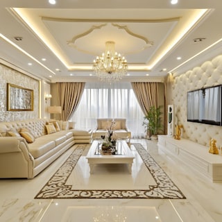 Contemporary Peripheral POP Design For Hall With Chandelier