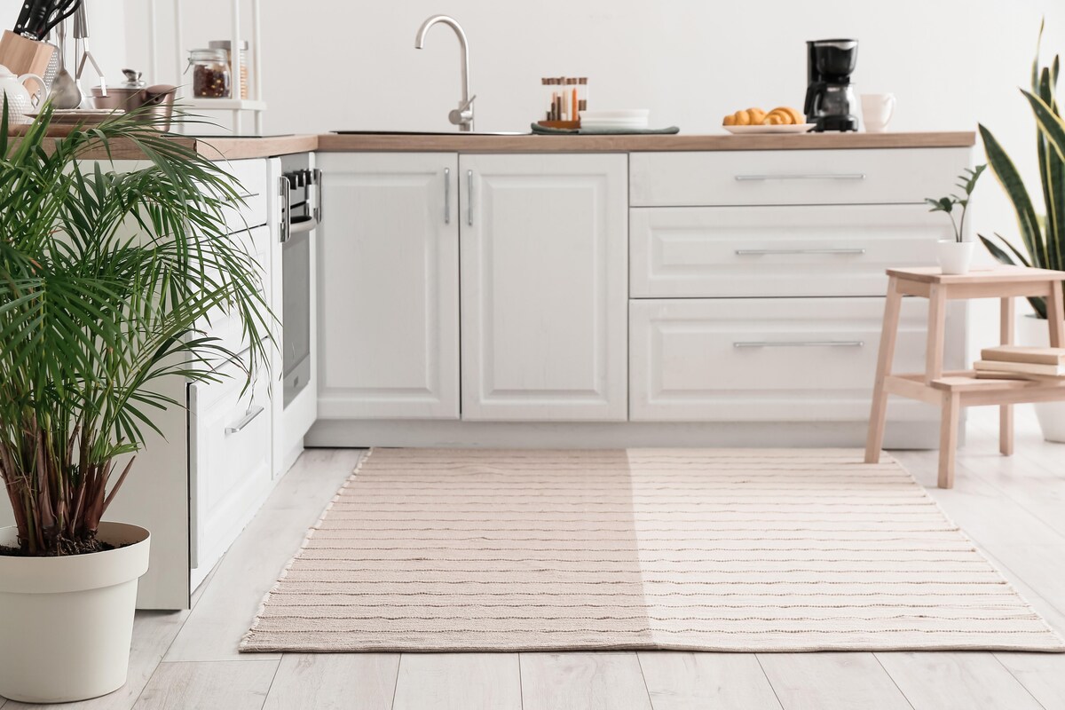 Modern Kitchen Mat in Neutral Tones Modern Kitchen Mat in Neutral Tones