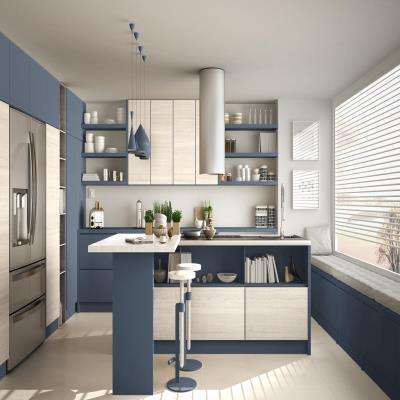 Luxurious Blue Modular Kitchen Design