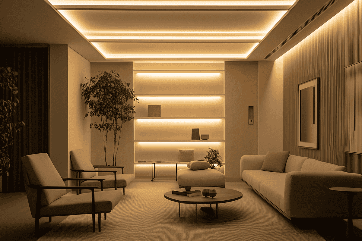 Contemporary Rectangle Shaped Multi-Level False Ceiling Design