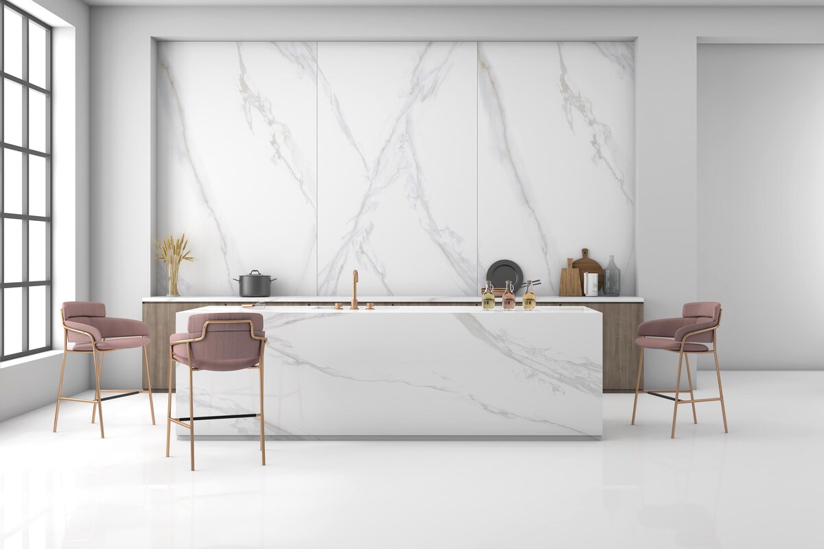 Opulent and Large White Kitchen Tiles Opulent and Large White Kitchen Tiles
