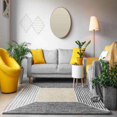 Minimalist Living Room Design With Bright Yellow Shades