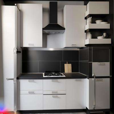 Monochrome Modular Kitchen Cabinets