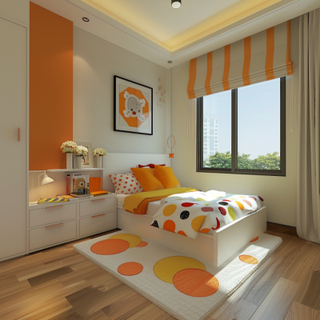 Minimal Kids Room Design With White Single Bed And Wooden Flooring