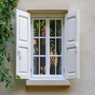 Modern White UPVC Swing Shutter Window Design