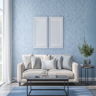 Contemporary Light Blue Patterned Wallpaper Design