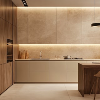 Contemporary Ceramic Matte Cream-Toned Kitchen Tile Design