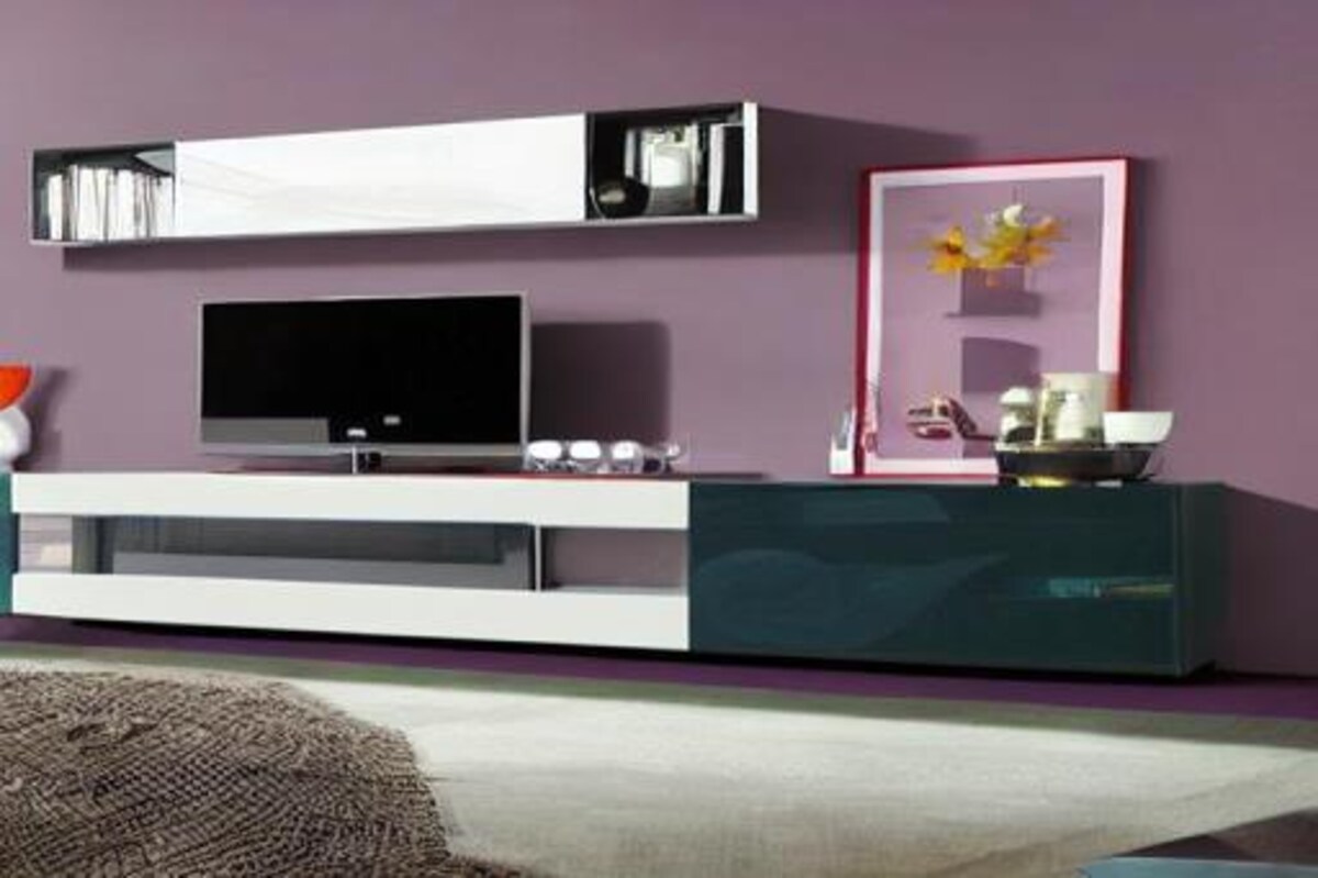 Contemporary TV Unit Design in Multicolour Laminate