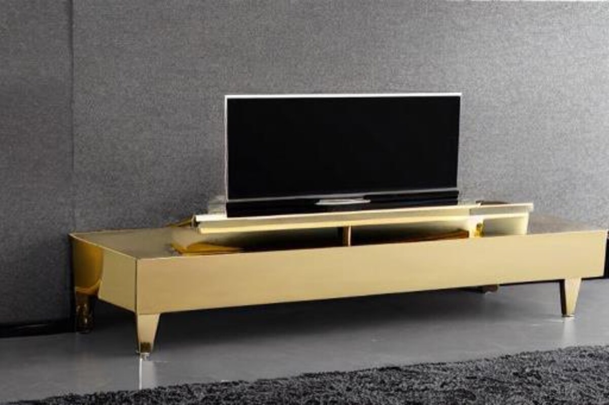 Contemporary TV Unit Design in Gold Laminate Contemporary TV Unit Design in Gold Laminate