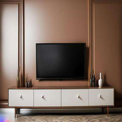 Contemporary Brown and Cream TV Unit Design