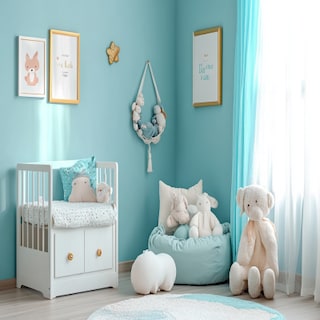 Tiffany Blue Modern Bedroom Wall Paint Design