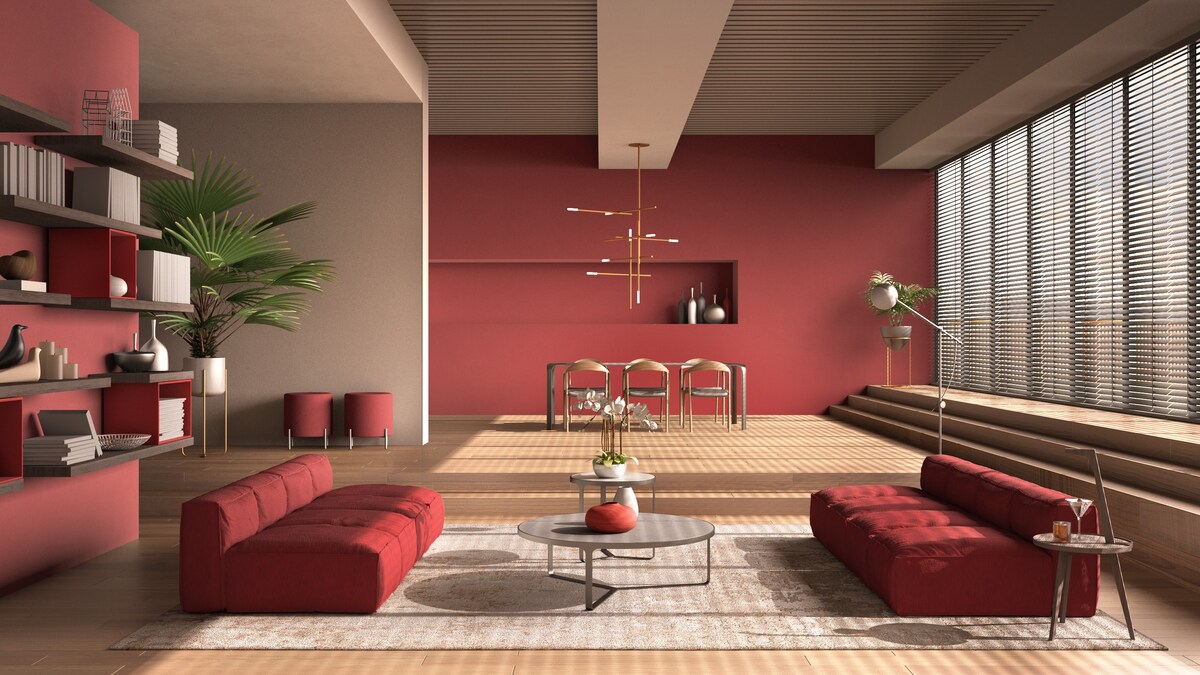 Avant Garde Red Living Room Set