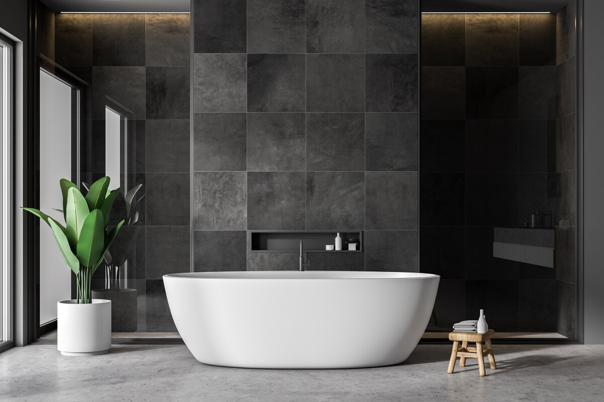 Contemporary Bathroom Design with Freestanding Bathtub