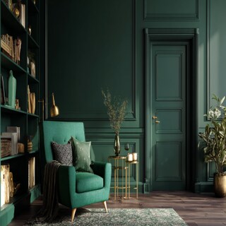 Bold Dark Green Modern Wall Paint Design