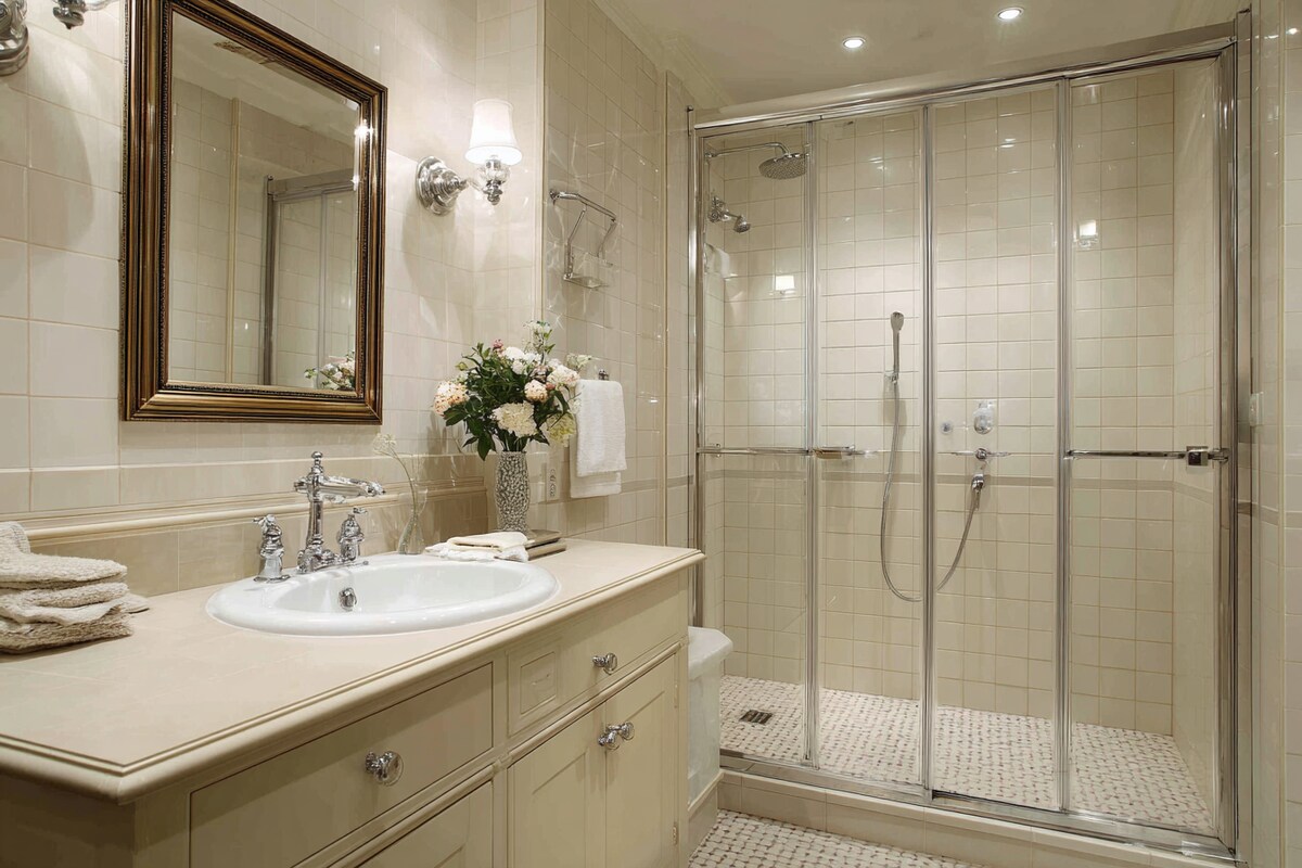Classic Bathroom Design With A Separate Shower Area Classic Bathroom Design With A Separate Shower Area