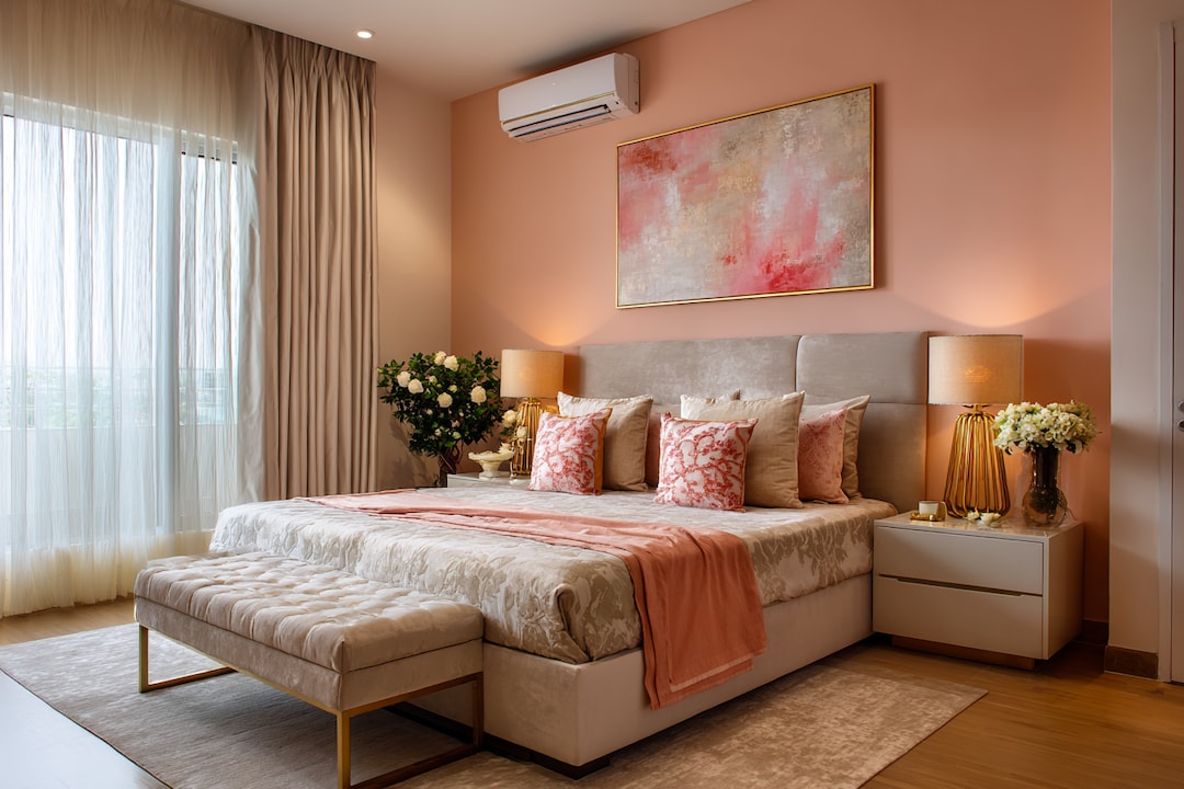 Comfortable Peach and Cream Wall Colour Combination for Bedroom with ...