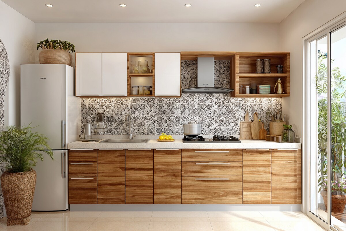 Compact Indian Kitchen Design With A Straight Layout Compact Indian Kitchen Design With A Straight Layout