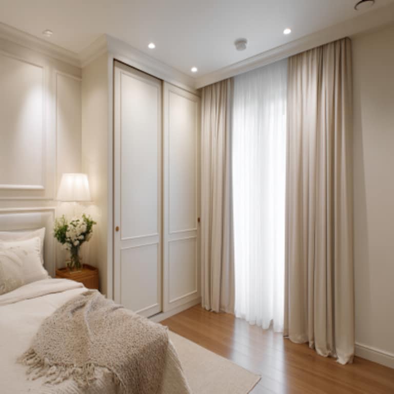 Contemporary 2-Door Sliding Wardrobe Design in Irish Cream