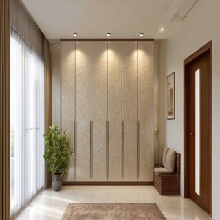Contemporary 6-Door Swing Wardrobe Design with Membrane Finish