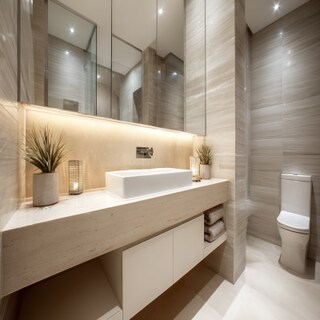 Contemporary Bathroom Design With A Spacious Vanity Unit
