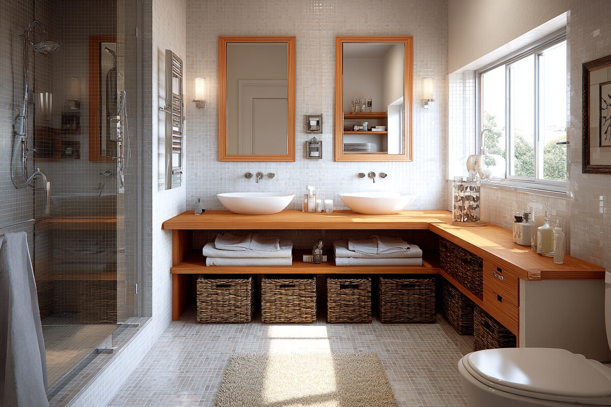 Contemporary Bathroom Design With Open Storage Contemporary Bathroom Design With Open Storage