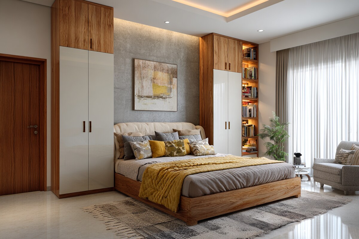Contemporary Bedroom Design With A 4-Door Wardrobe Contemporary Bedroom Design With A 4-Door Wardrobe