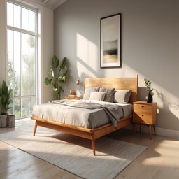 Classic Bedroom Design With A King Size Bed And Wooden Side Tables