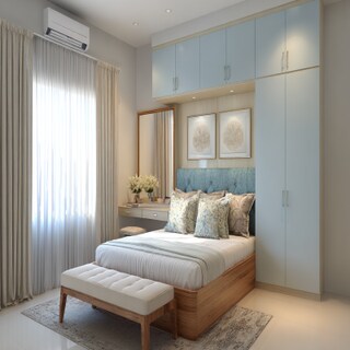 Contemporary Bedroom Design With A Queen Bed And A Dressing Unit