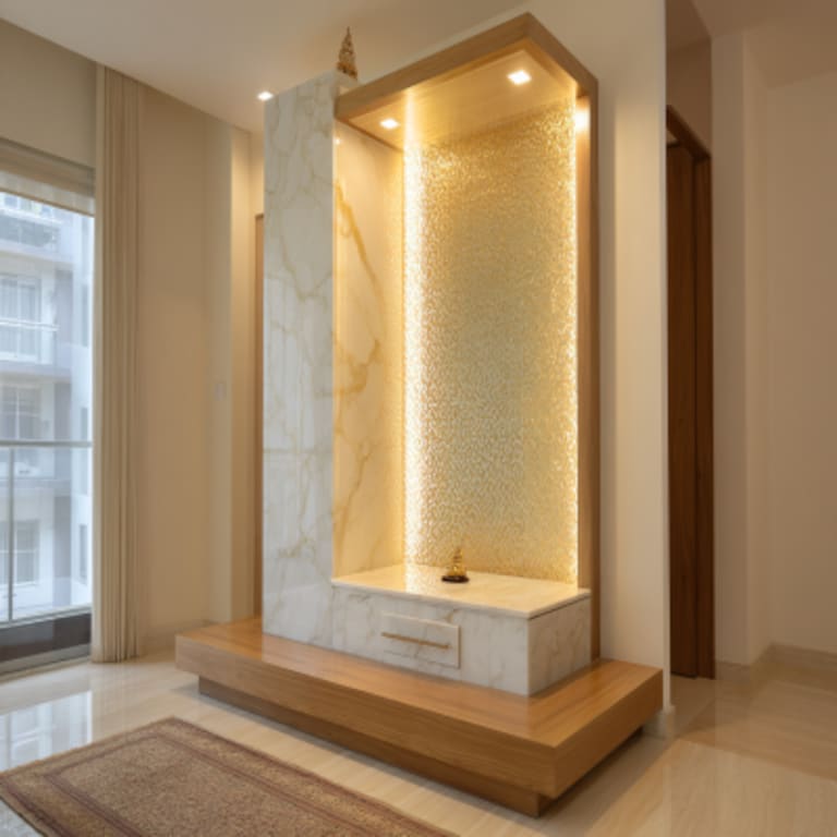 Contemporary Free-Standing Pooja Room Design