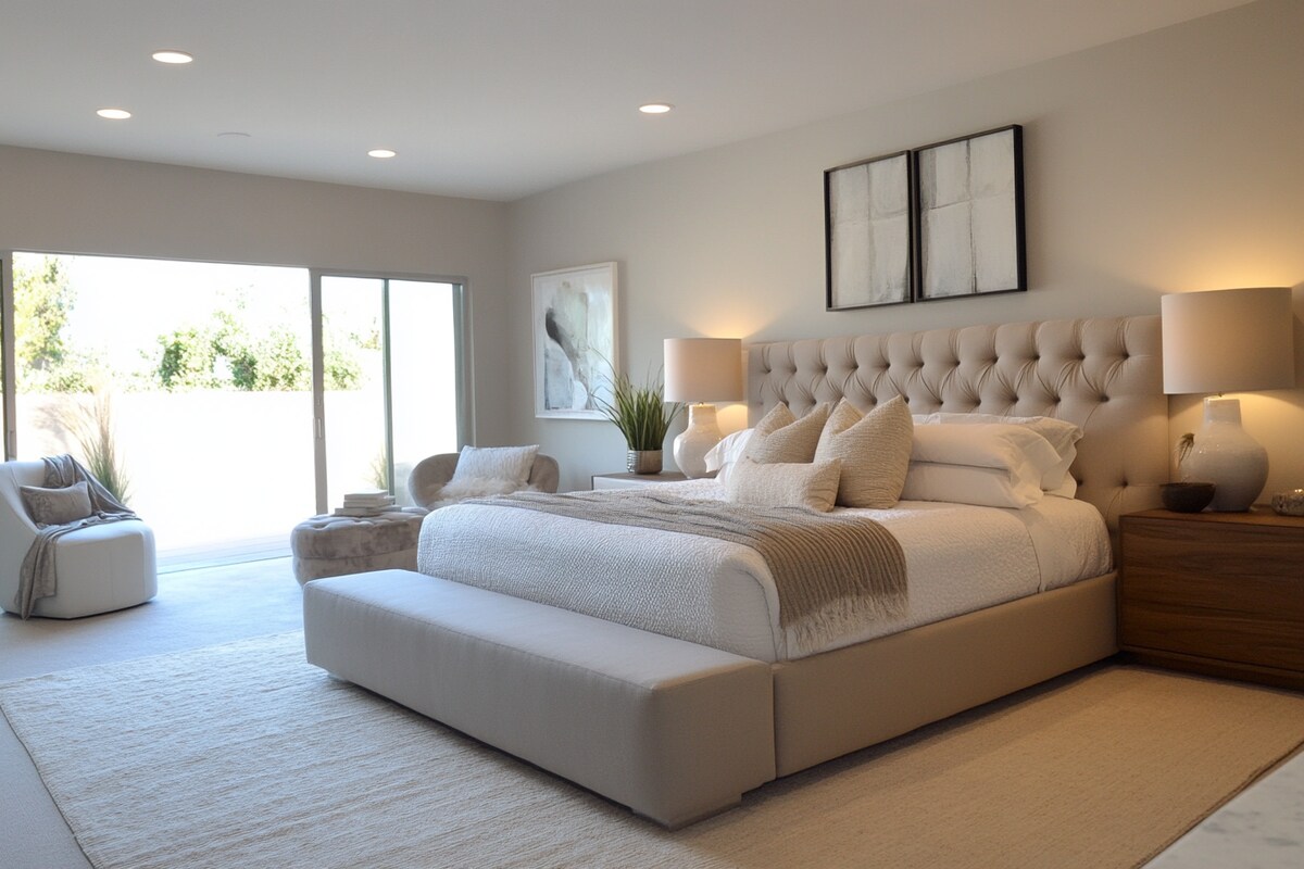 Contemporary Master Bedroom Design Upholstered Platform Bed Contemporary Master Bedroom Design Upholstered Platform Bed