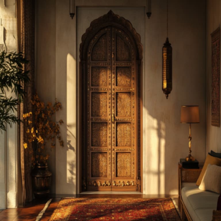 Contemporary Matte Finish Single Swing Door Design for Bedrooms