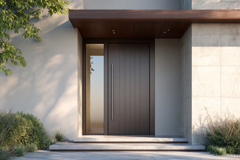 Contemporary Matte Finish Swing Single Door Design for Entrance