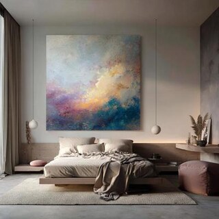 Contemporary Multicolour Canvas Painting Wall Design for Bedroom Walls