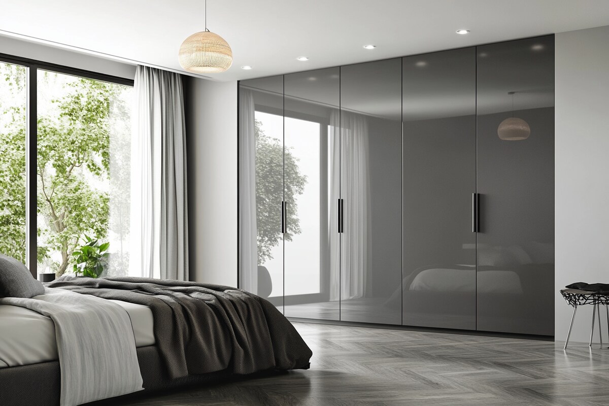 Contemporary Silver Frost Wardrobe Design With Swing Doors Contemporary Silver Frost Wardrobe Design With Swing Doors