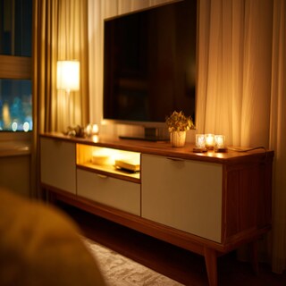 Contemporary TV Cabinet Design With Ambient Lighting