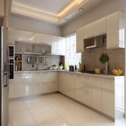 Modern Grey Kitchen Island Design With Quartz Countertop