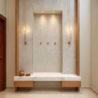Elegant Pooja Room With Modern Interiors