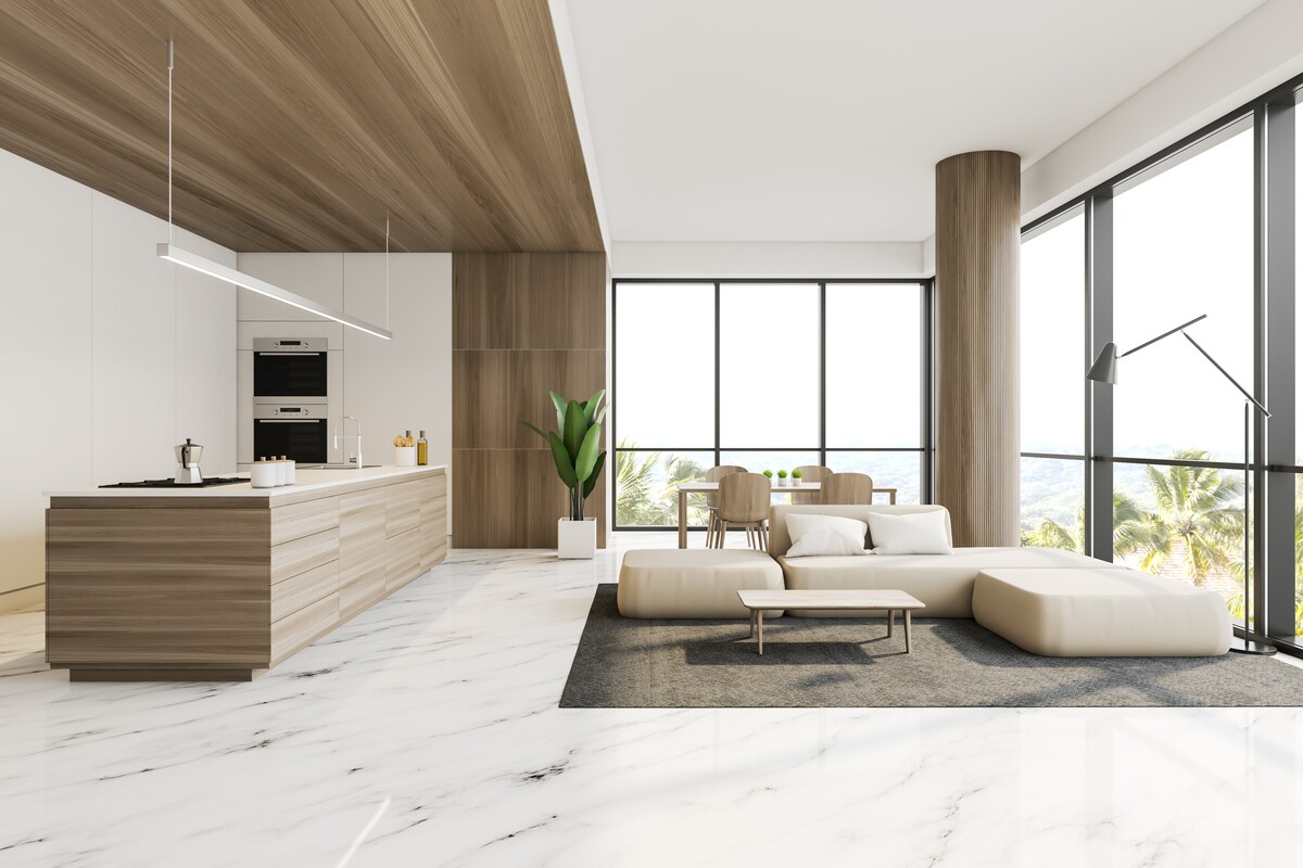 Expansive Marble Living Room