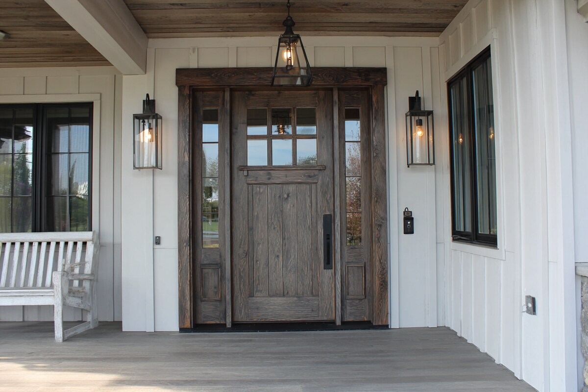 Farmhouse Swing Single Door Design with Matte Finish