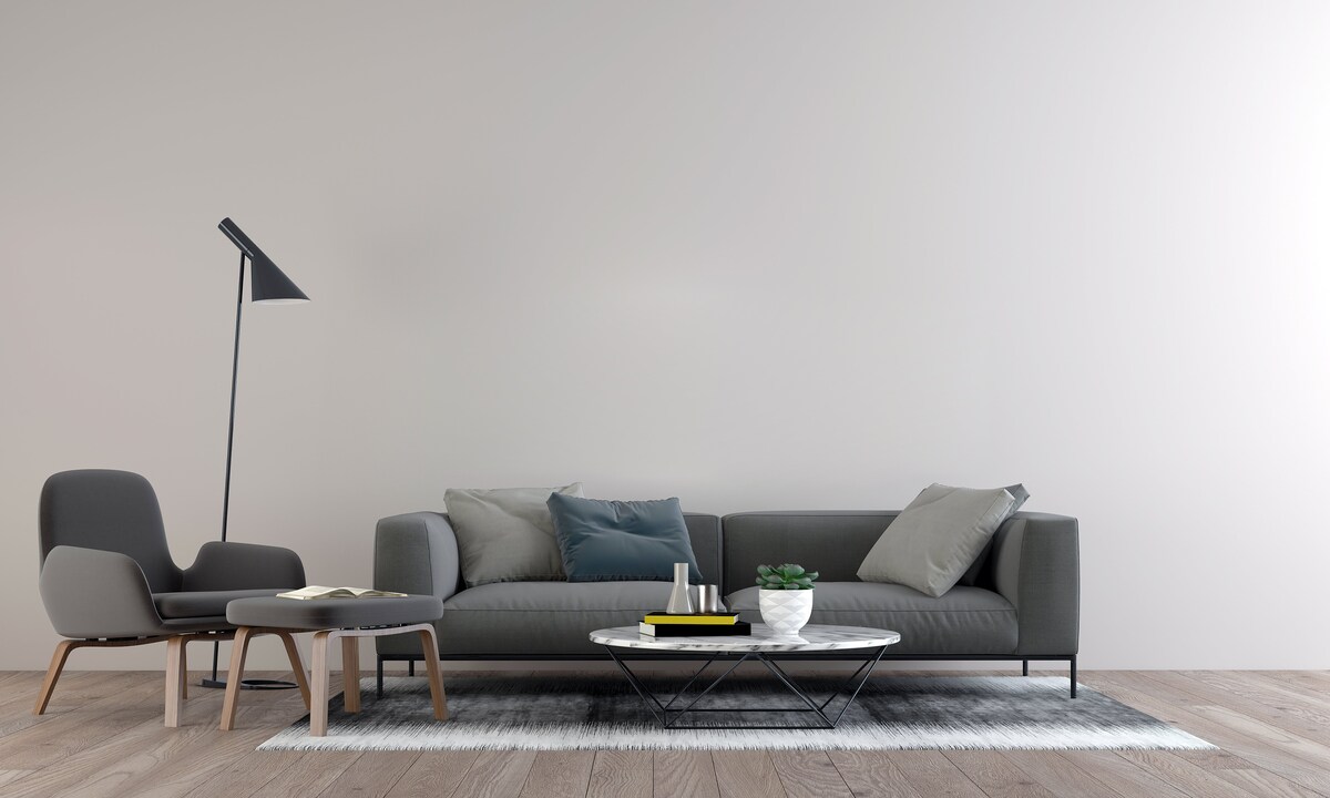 Gray Walls in Living Room