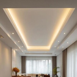 Gypsum Rectangle Modern Single Layer False Ceiling Design with Paint Finish